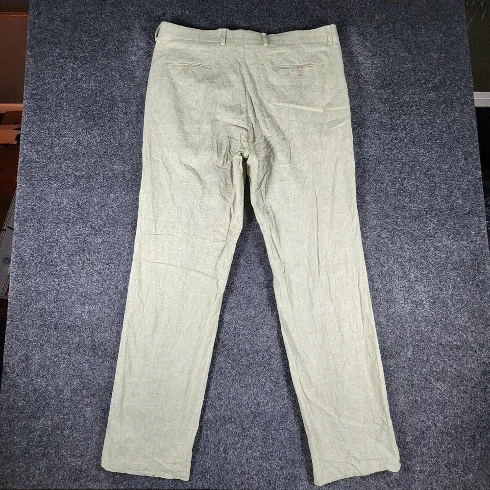 Joseph Abboud Mens Linen‎ Blend Flat Front Dress Pants Sage Green 38x34 K216899